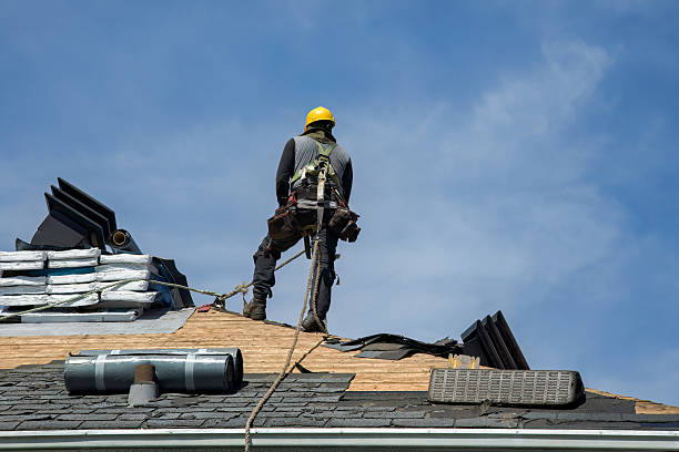 Professional Roofing technician working in Boothbay Harbor, ME